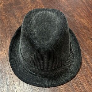 Classic Black Corduroy Fedora Hat - Men's Accessory